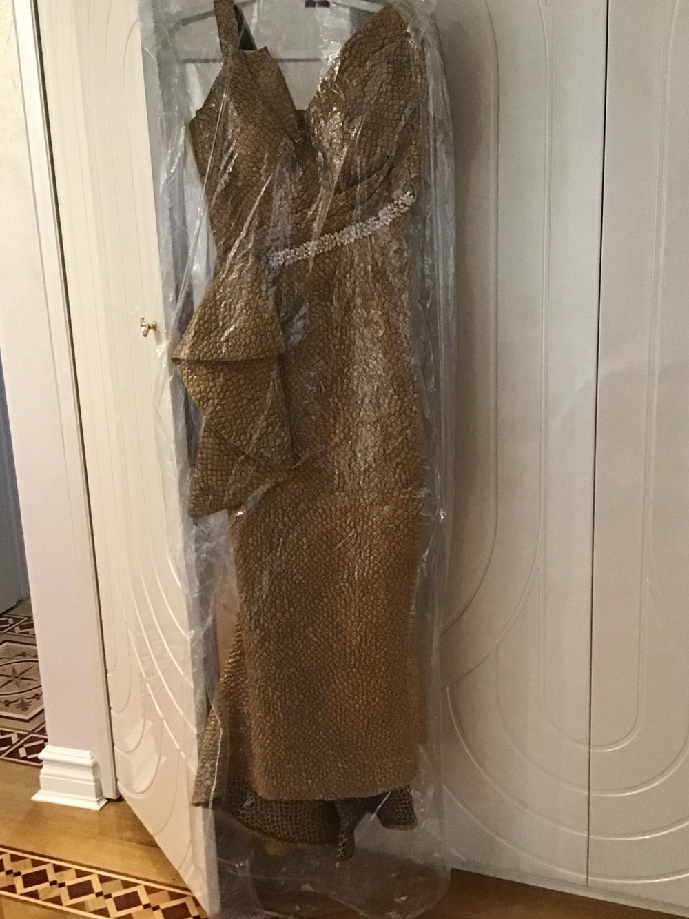 Gold Textured Evening Gown